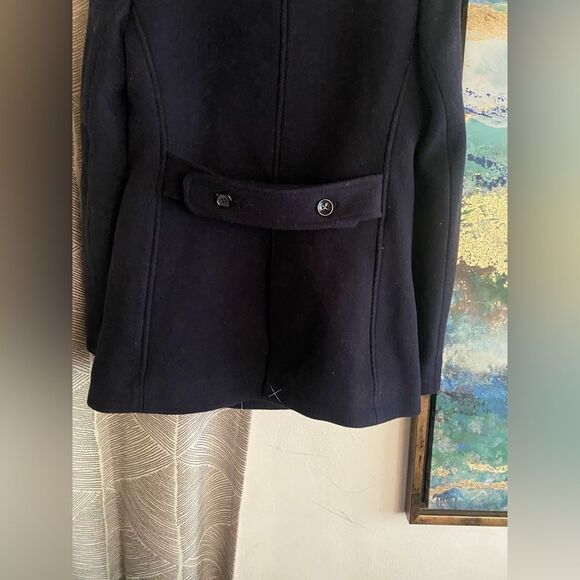 J Crew Stadium Cloth By Nello Gori Navy Blue Pea Coat Womens Jacket Size 2 NEW - Picture 3 of 16